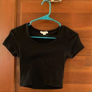 Black Short Sleeve Crop Top size small